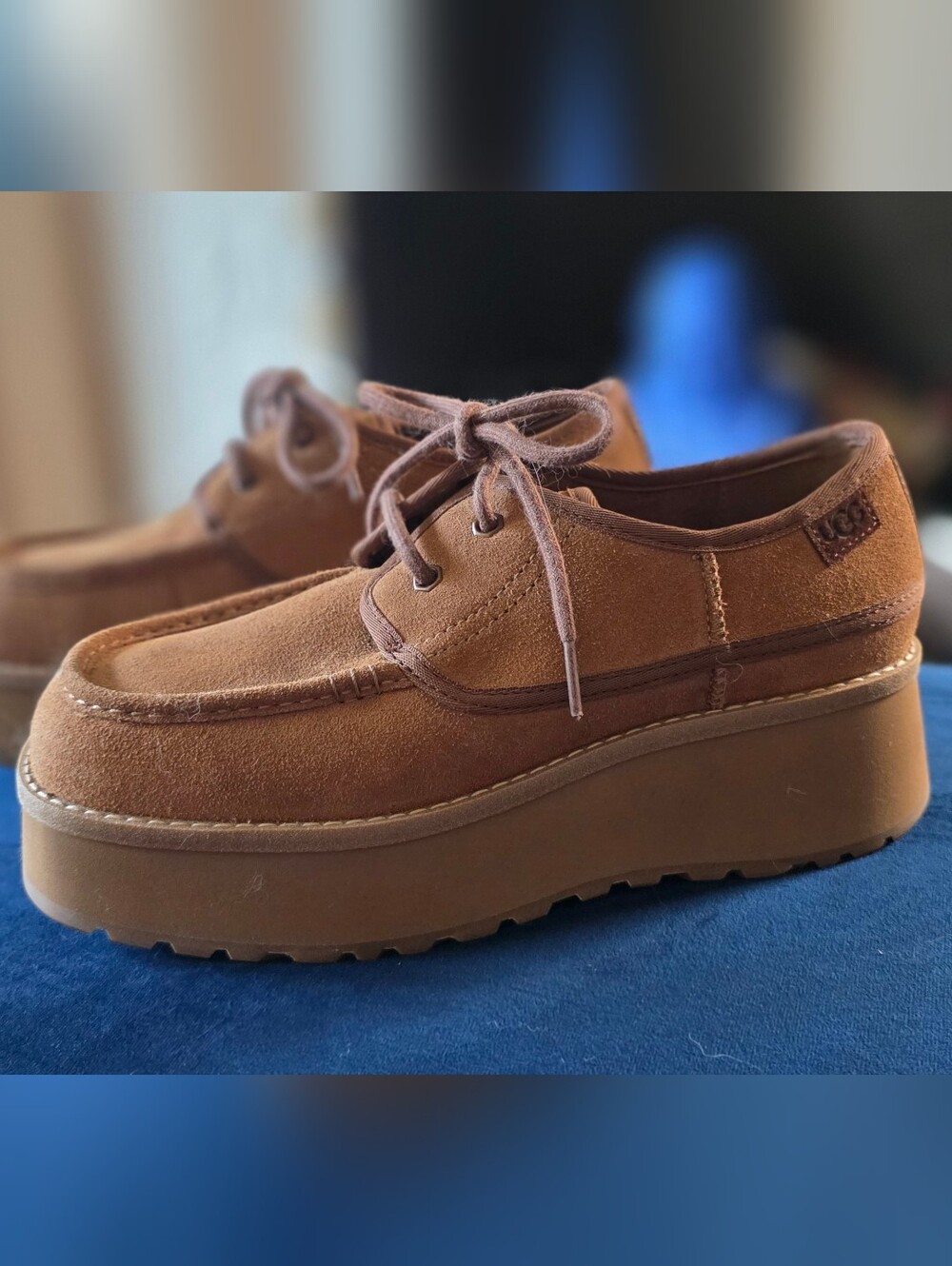UGG Women's Cityfunc Suede Platform Lace-Up Shoes – Size 8- Worn ONCE